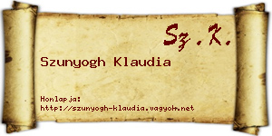 Szunyogh Klaudia névjegykártya