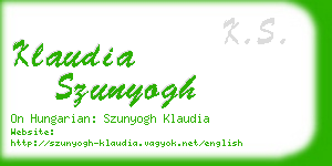 klaudia szunyogh business card